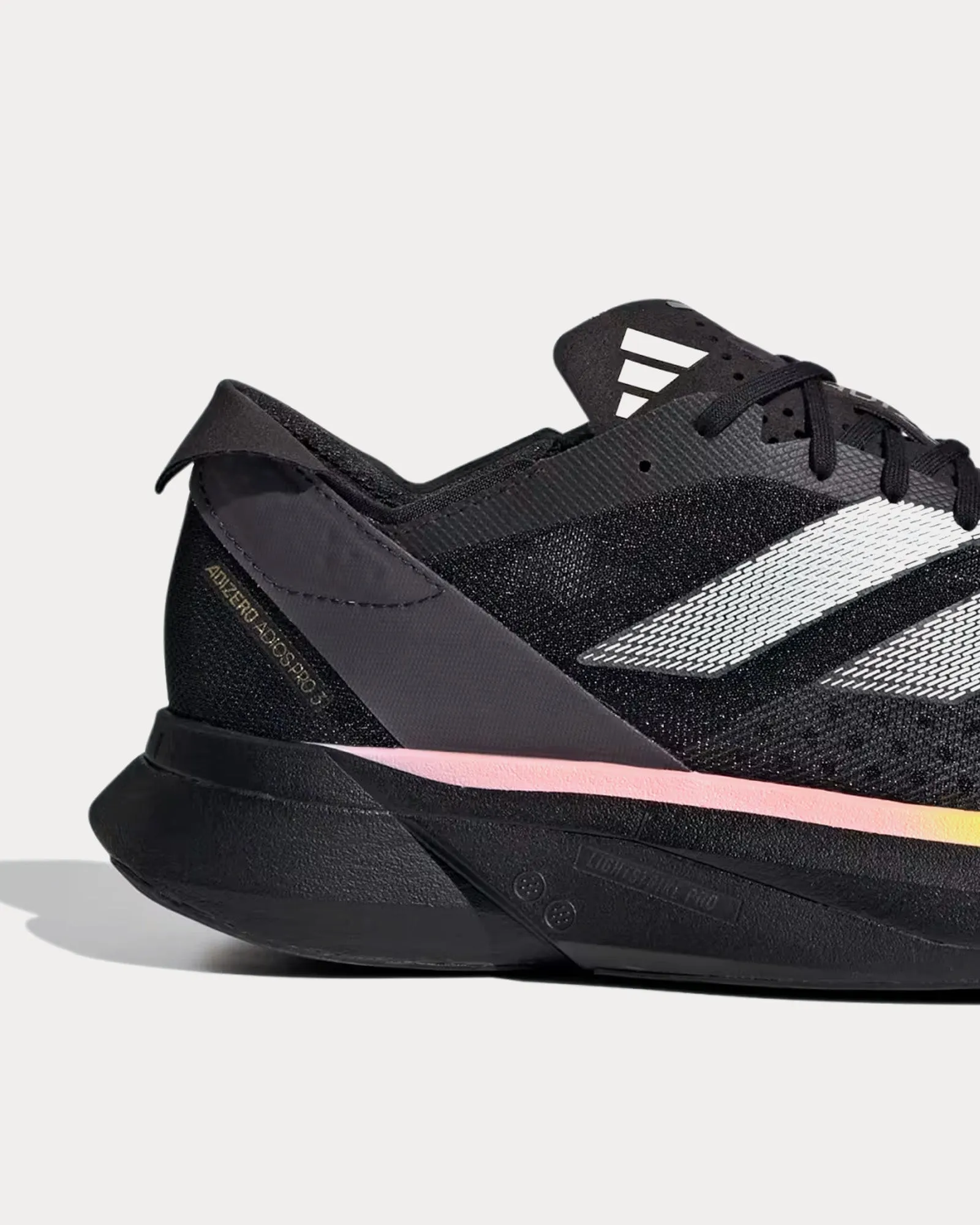 Adios Pro 3 Core Black / Zero Metalic / Spark Running Shoes