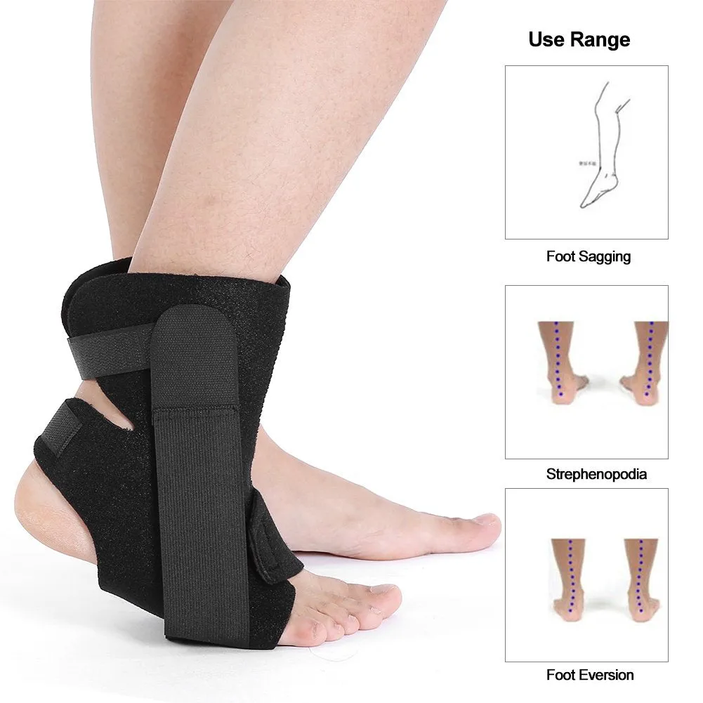 Adjustable Plantar Fasciitis Splint, Orthotic Foot Drop Night Brace for Sleep Support Unisex Elastic Ankle Drop Foot Strap Protector for Pain Relief