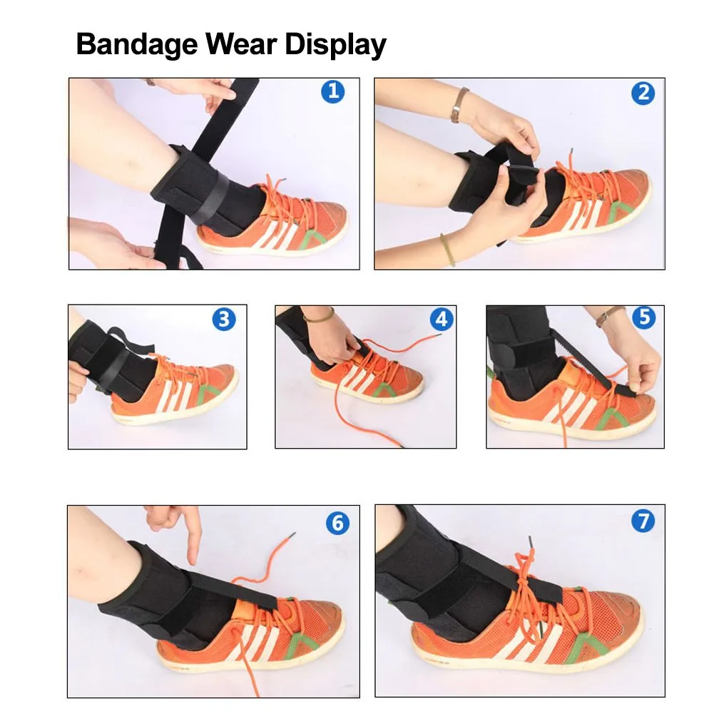 Adjustable Plantar Fasciitis Splint, Orthotic Foot Drop Night Brace for Sleep Support Unisex Elastic Ankle Drop Foot Strap Protector for Pain Relief