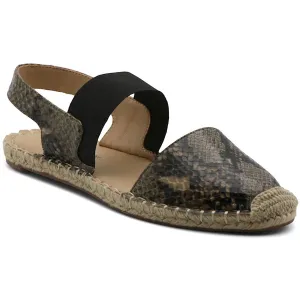 Adrienne Vittadini Womens Angelo Canvas Slingback Flat Sandals