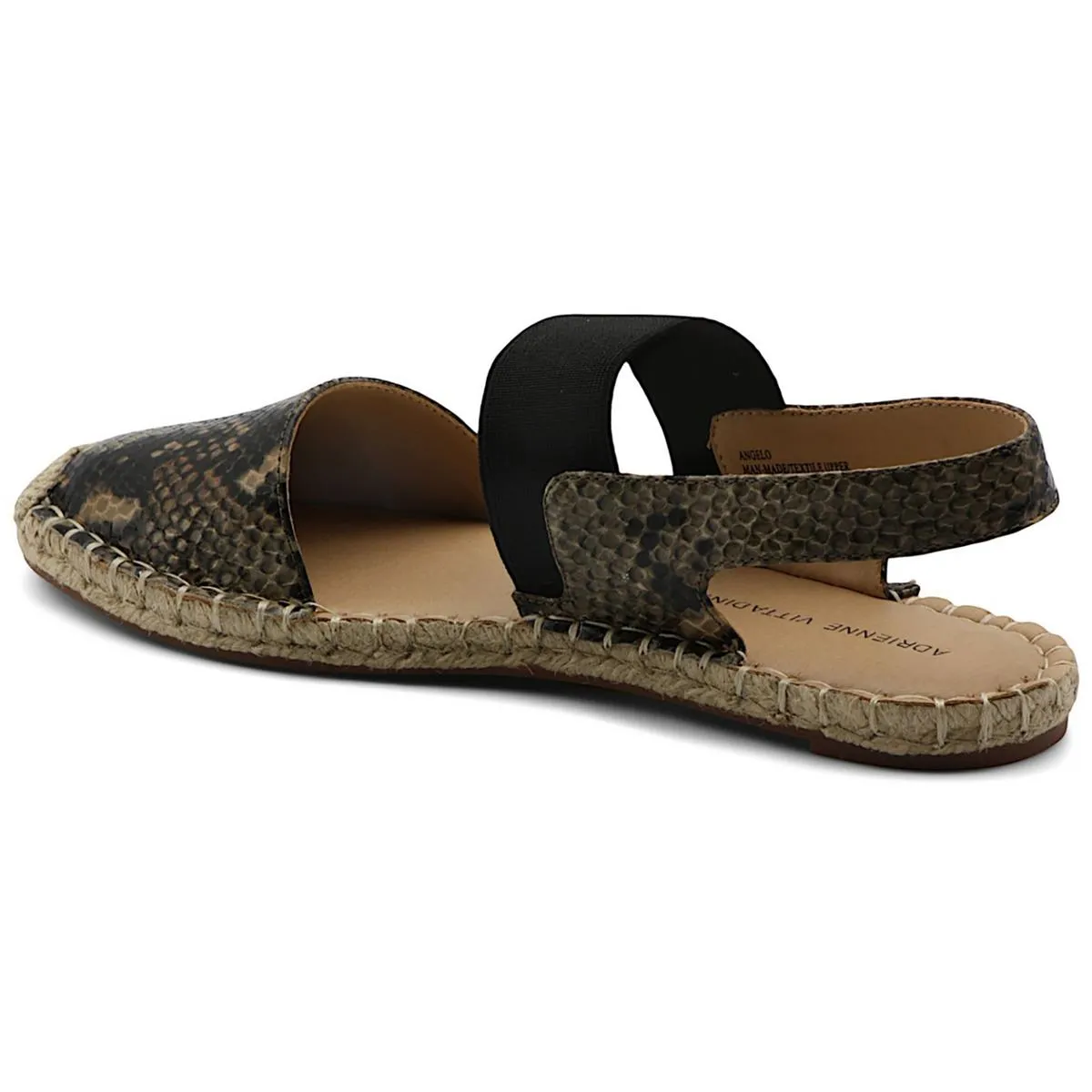 Adrienne Vittadini Womens Angelo Canvas Slingback Flat Sandals