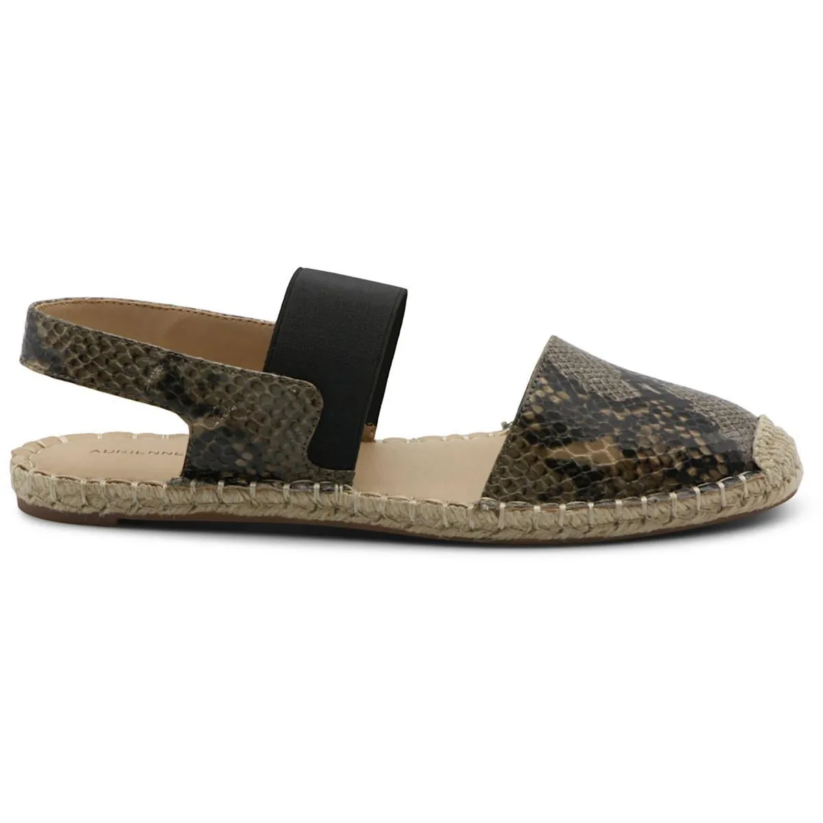 Adrienne Vittadini Womens Angelo Canvas Slingback Flat Sandals