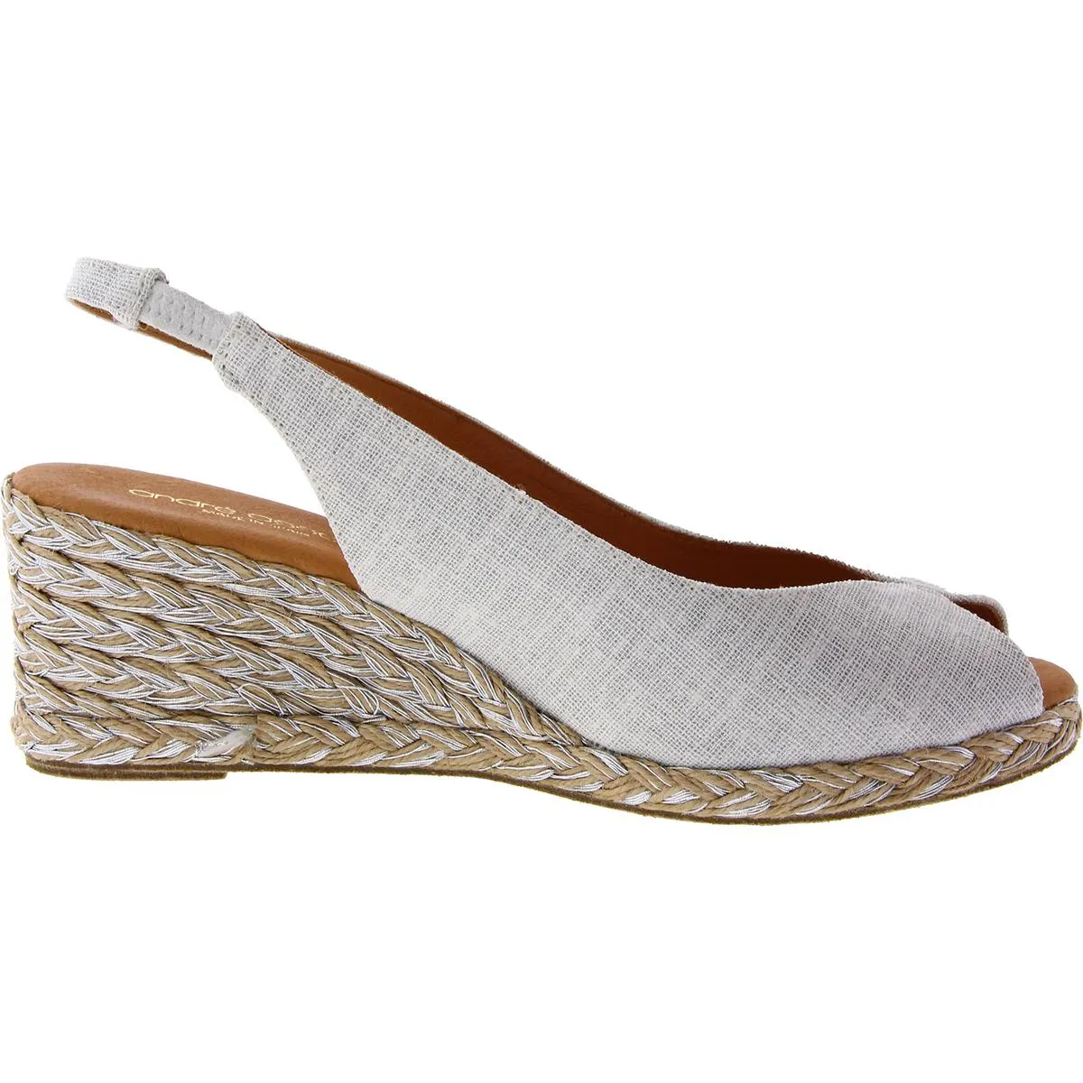 André Assous Womens Audrey Canvas Shimmer Slingback Heels