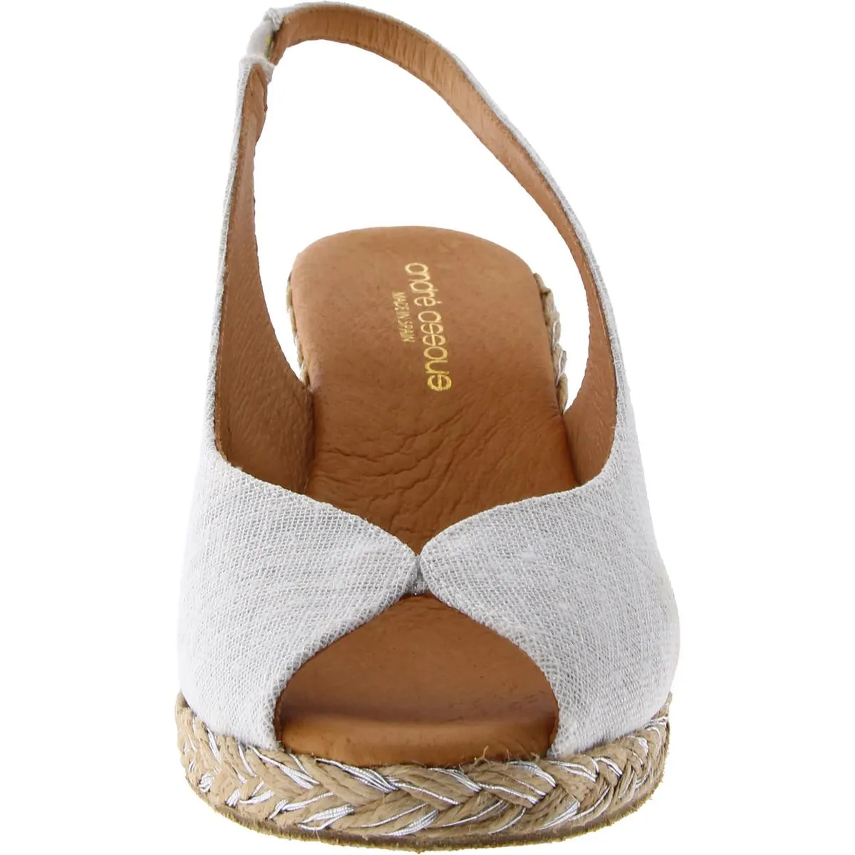 André Assous Womens Audrey Canvas Shimmer Slingback Heels