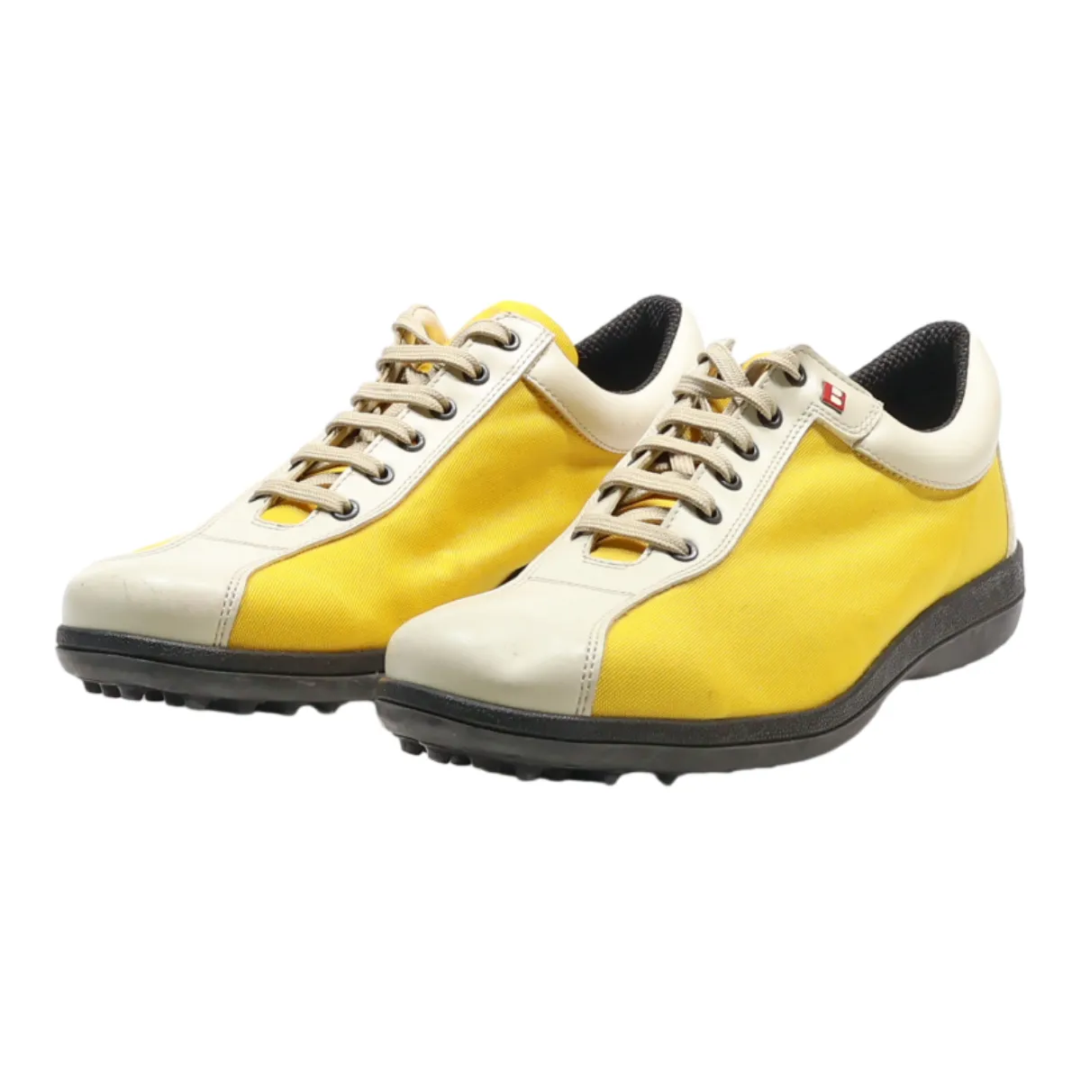 BALLY Sneaker Trainers Yellow Canvas Womens UK 7