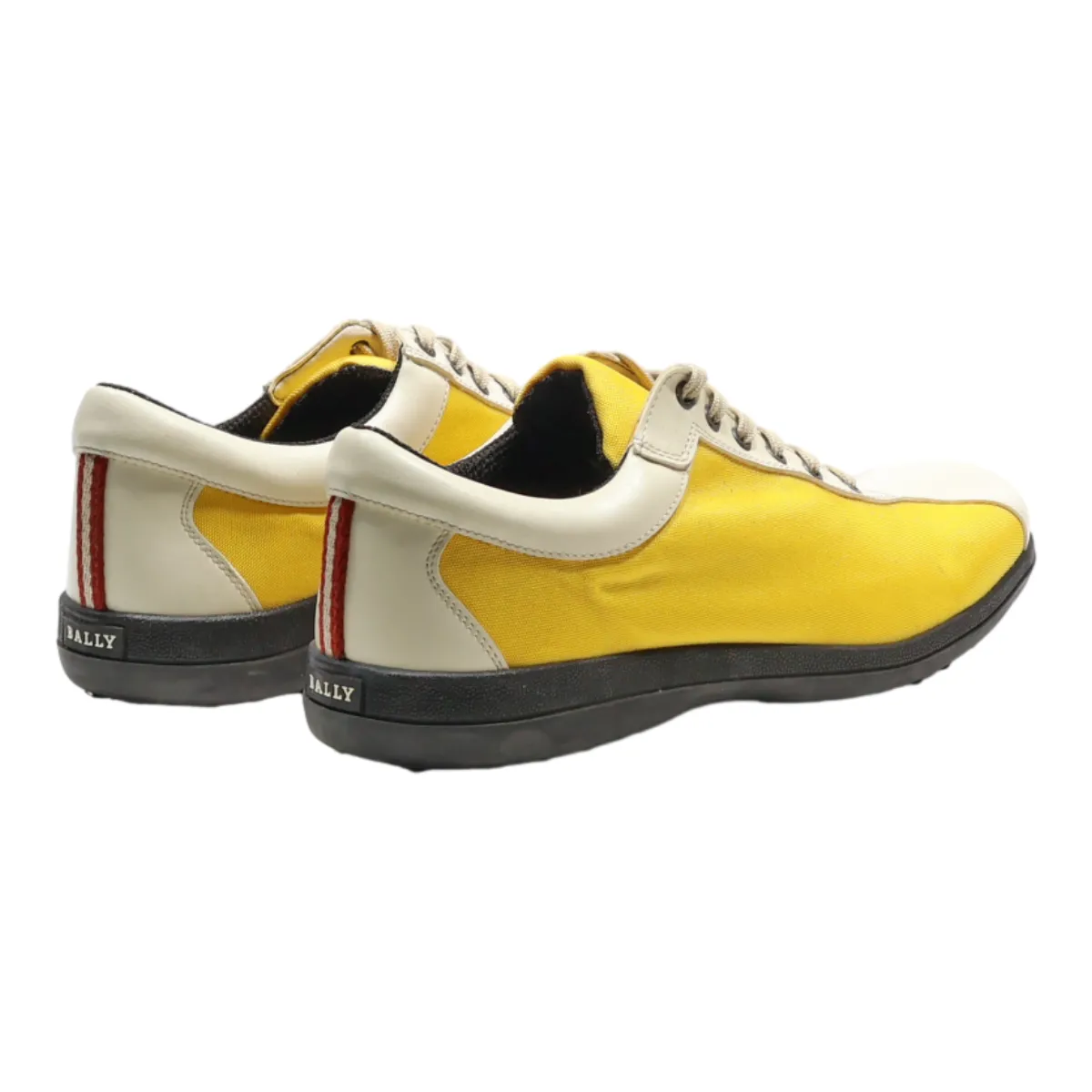 BALLY Sneaker Trainers Yellow Canvas Womens UK 7