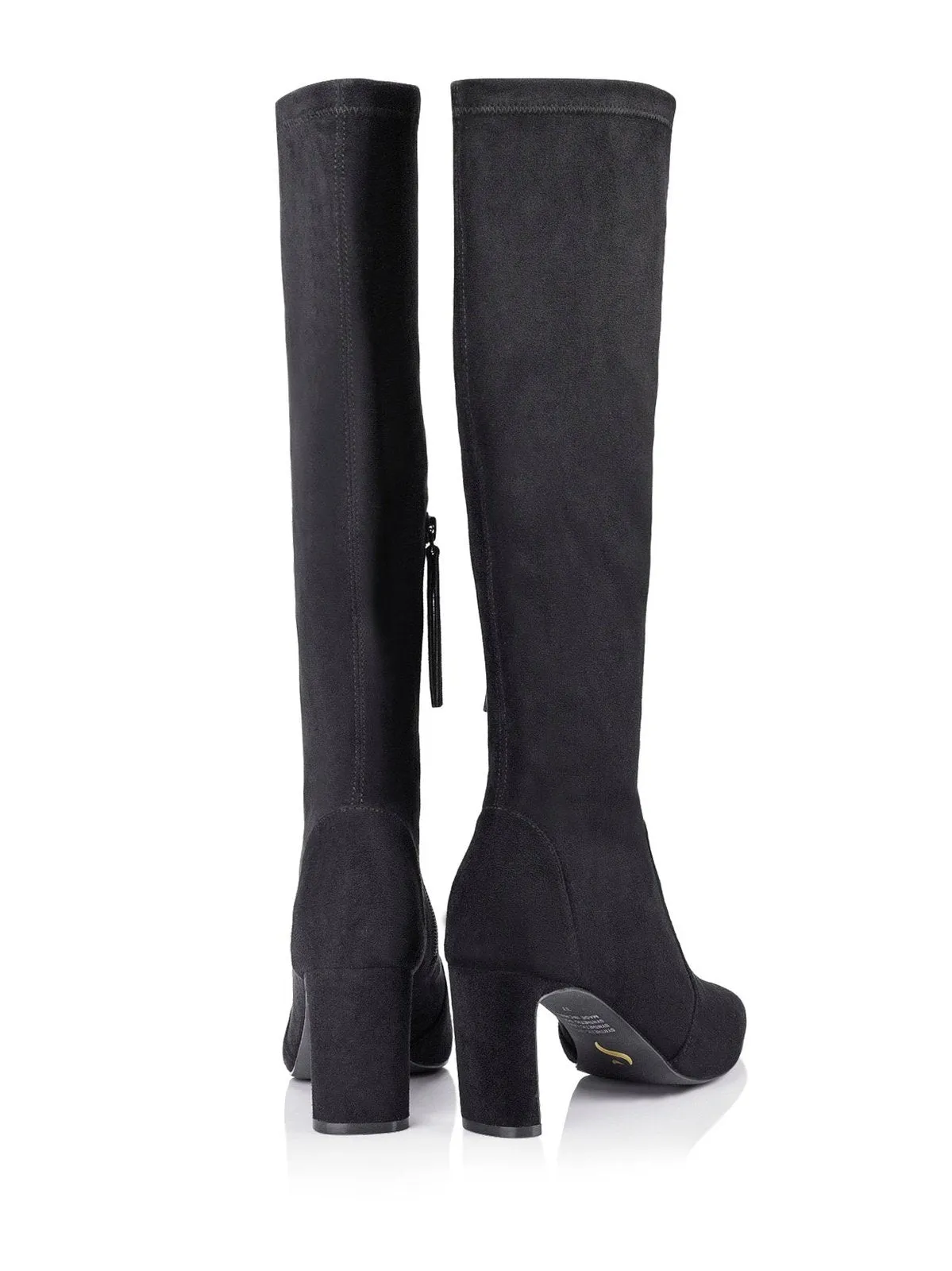 Bradley Knee High Boots - Black Stretch Micro
