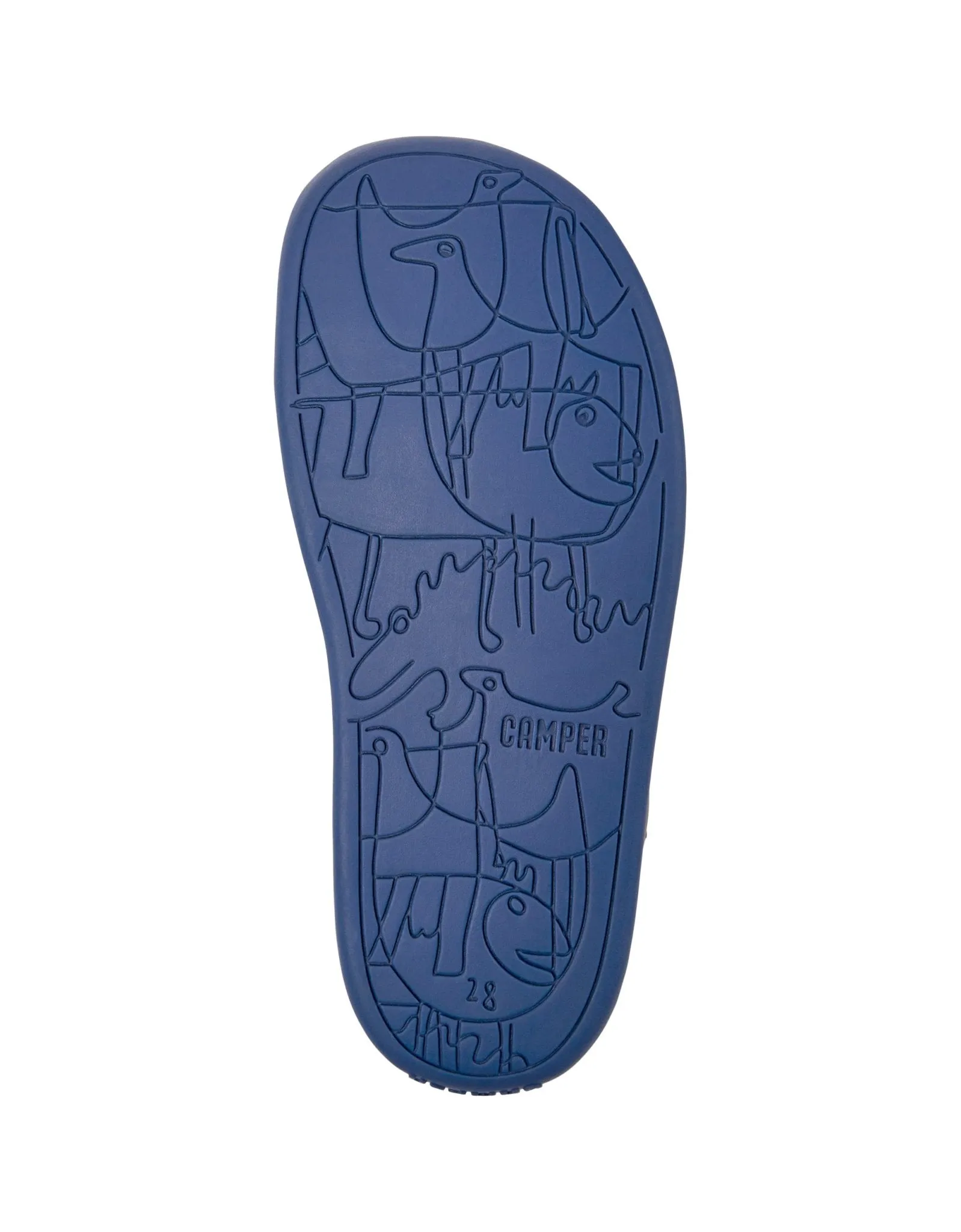 Camper: Bicho Kids Velcro Closed Toe Sandals - Navy Blue Leather