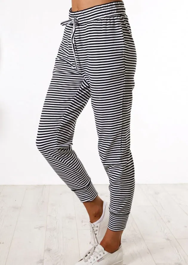 Casual Joggings Black Striped