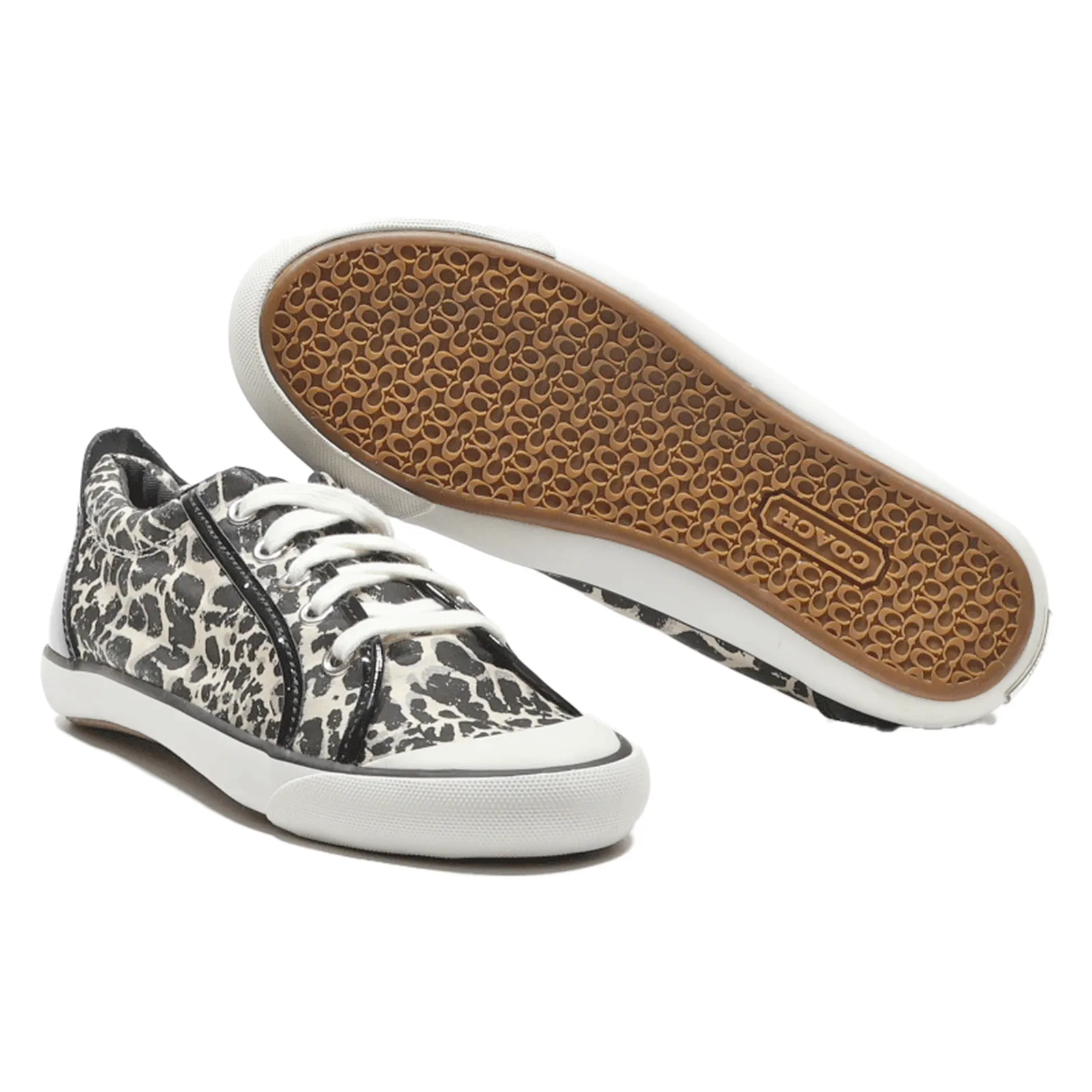 COACH Low Top Trainers Black Canvas Womens UK 7.5