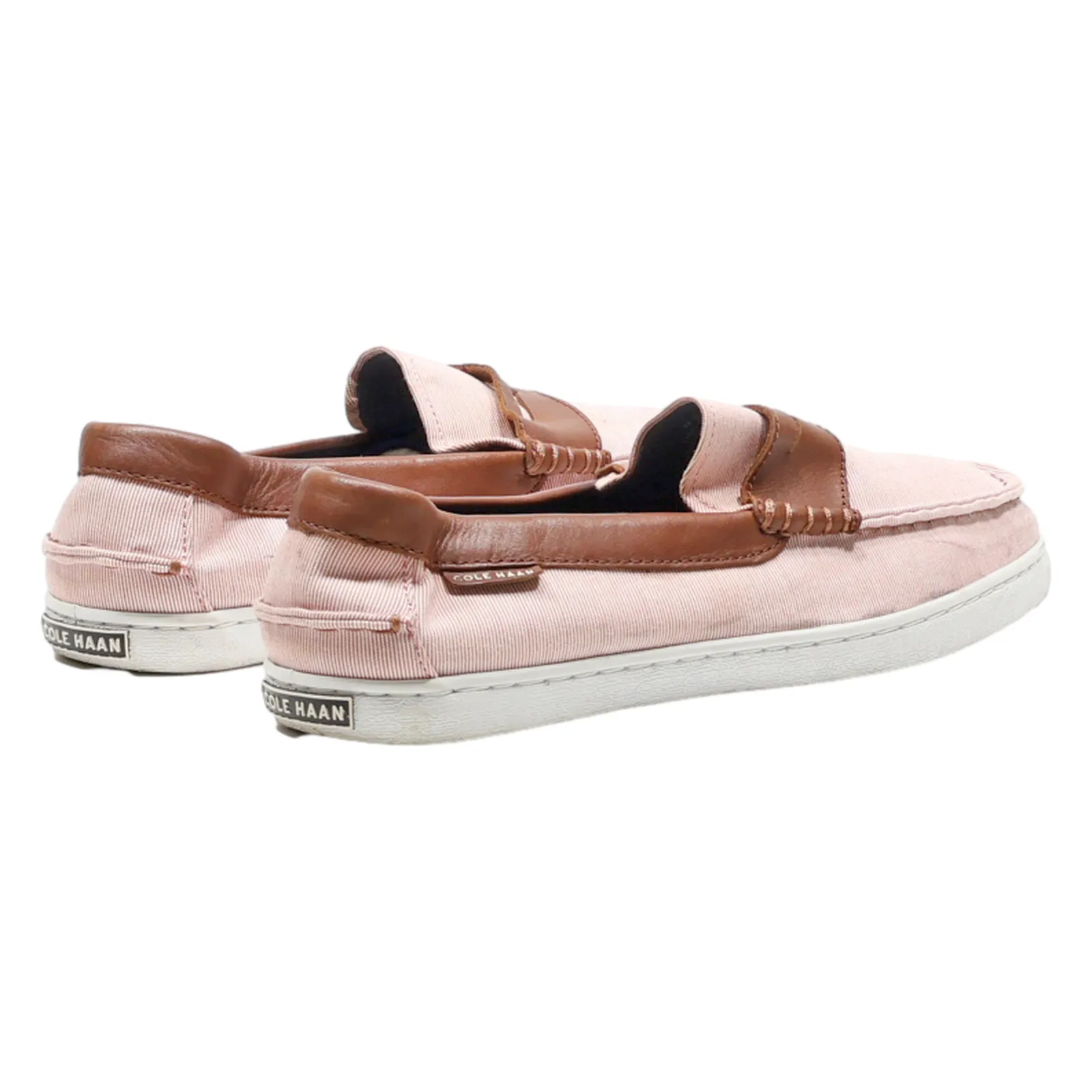 COLE HAAN Loafer Shoes Pink Canvas Mens UK 8
