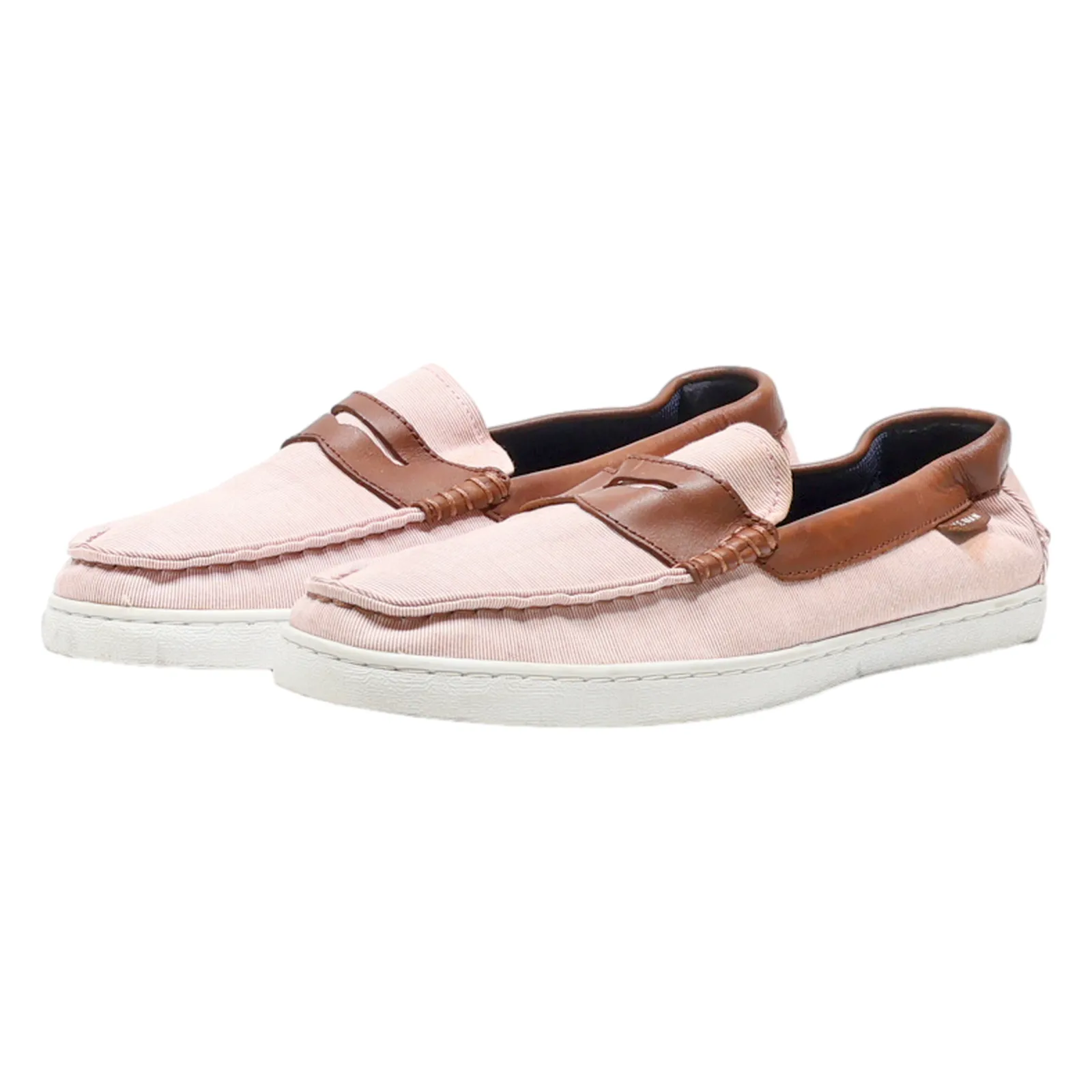 COLE HAAN Loafer Shoes Pink Canvas Mens UK 8