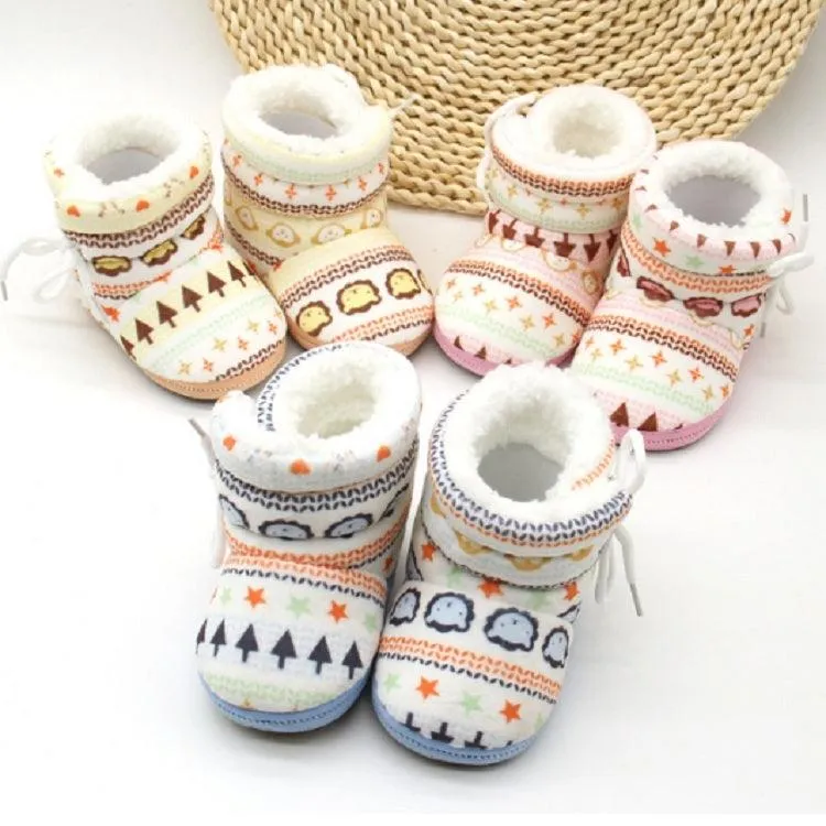 Cozy High-Top Baby Shoes with Soft Cotton and Non-Slip Bottoms for Toddlers