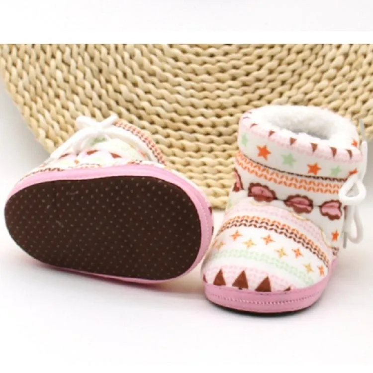 Cozy High-Top Baby Shoes with Soft Cotton and Non-Slip Bottoms for Toddlers