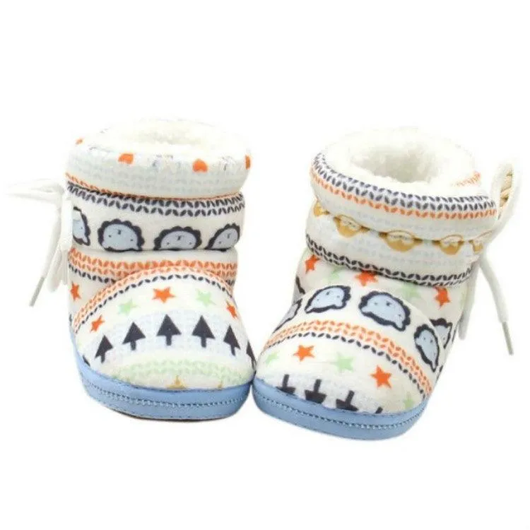Cozy High-Top Baby Shoes with Soft Cotton and Non-Slip Bottoms for Toddlers