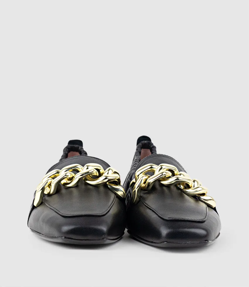 GIANI Loafer with Chain in Black