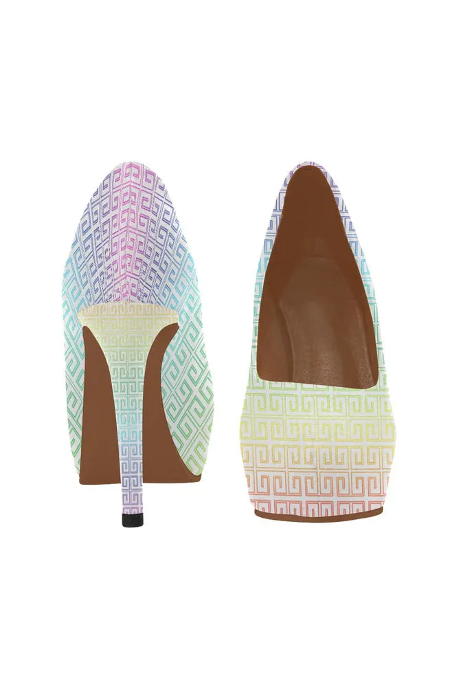 Greek Key Rainbow Women's High Heels