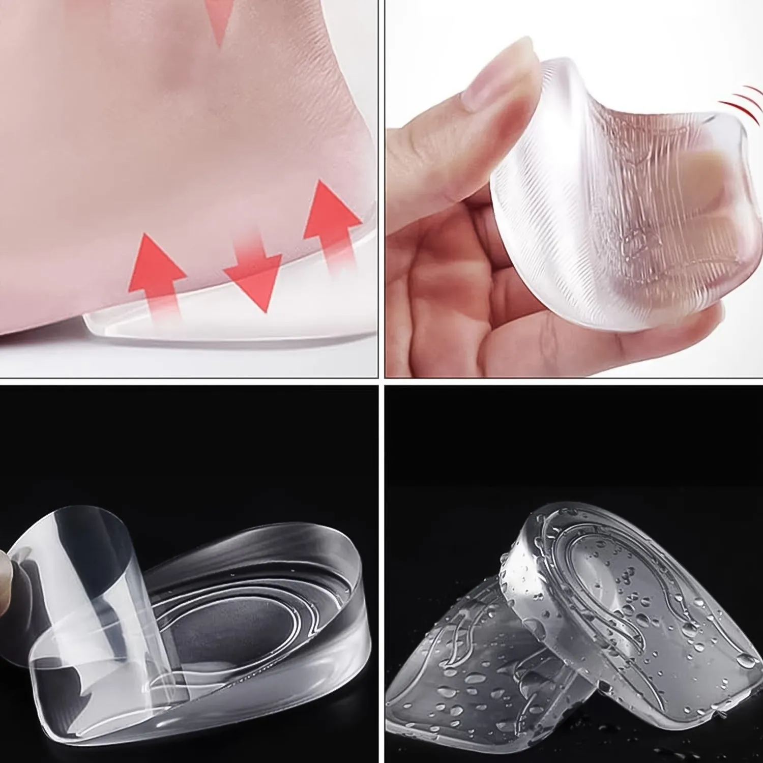 Large Silicone Heel Pads - Shoe Insoles (1 Pair)