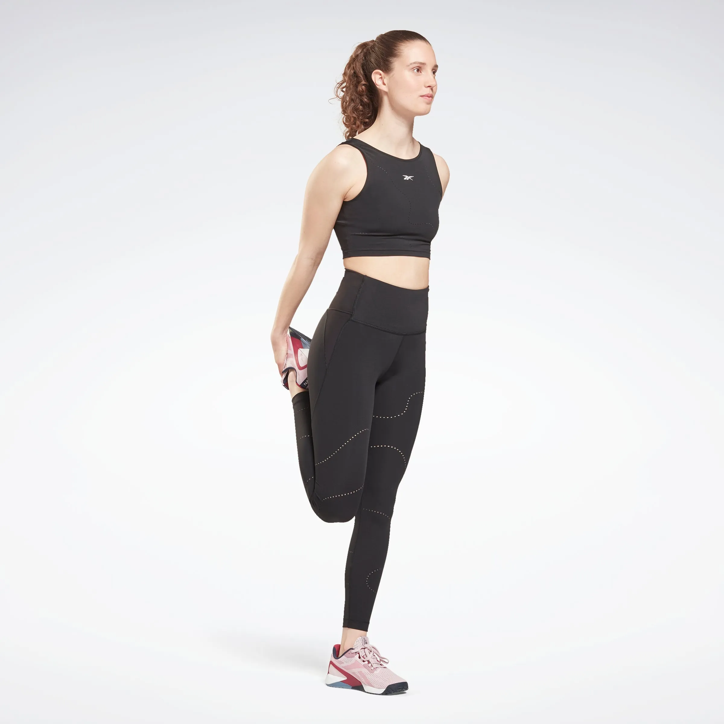 Lux Perform High Rise Perforated Leggings Black