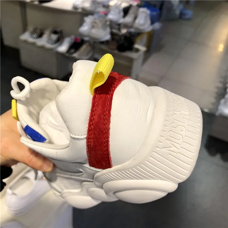 LUXE SEVEN DESIGN CHUNKY SOLE TRAINERS IN WHITE