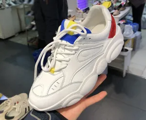 LUXE SEVEN DESIGN CHUNKY SOLE TRAINERS IN WHITE