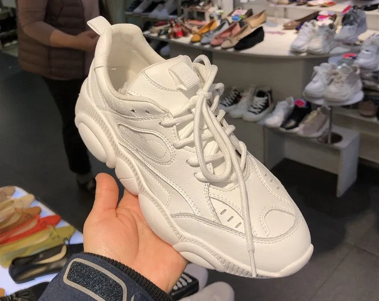 LUXE SEVEN DESIGN CHUNKY SOLE TRAINERS IN WHITE
