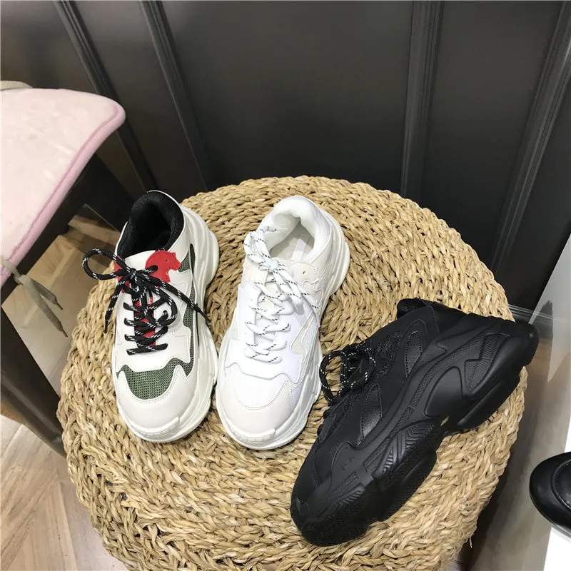 LUXE SEVEN DESIGN CHUNKY TRAINERS WITH SPORTS MESH