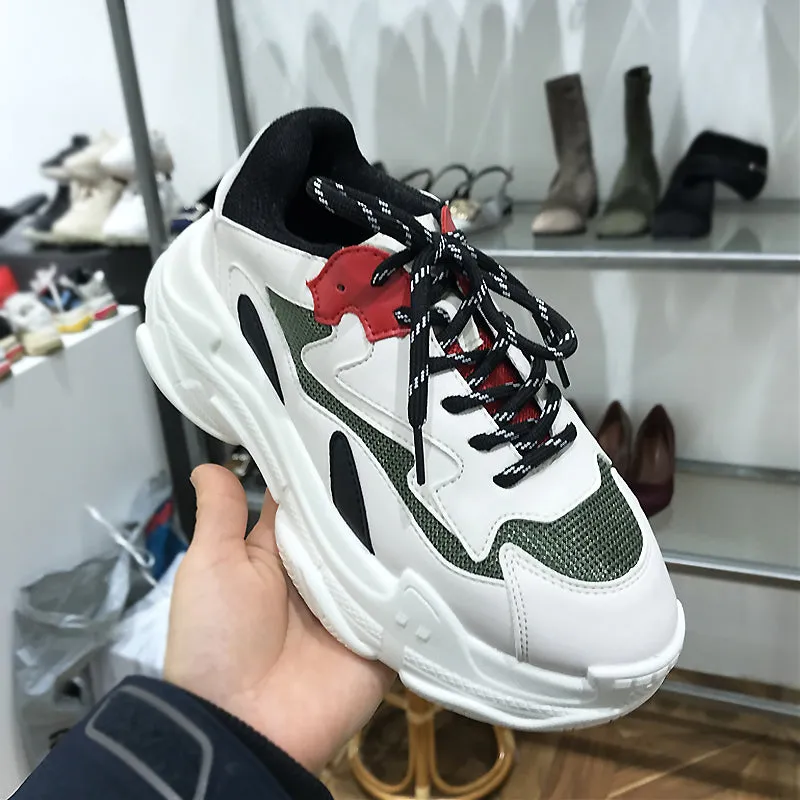 LUXE SEVEN DESIGN CHUNKY TRAINERS WITH SPORTS MESH