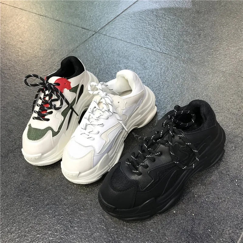 LUXE SEVEN DESIGN CHUNKY TRAINERS WITH SPORTS MESH