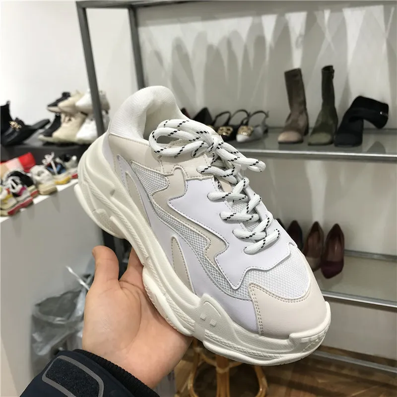 LUXE SEVEN DESIGN CHUNKY TRAINERS WITH SPORTS MESH