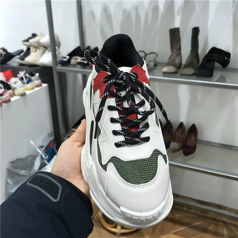 LUXE SEVEN DESIGN CHUNKY TRAINERS WITH SPORTS MESH