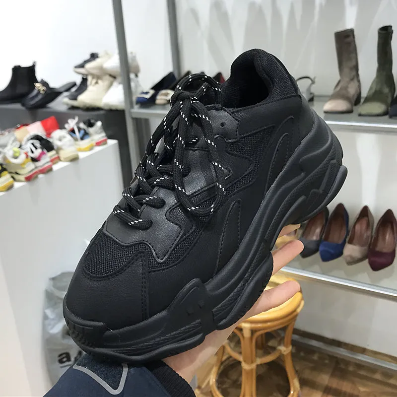 LUXE SEVEN DESIGN CHUNKY TRAINERS WITH SPORTS MESH
