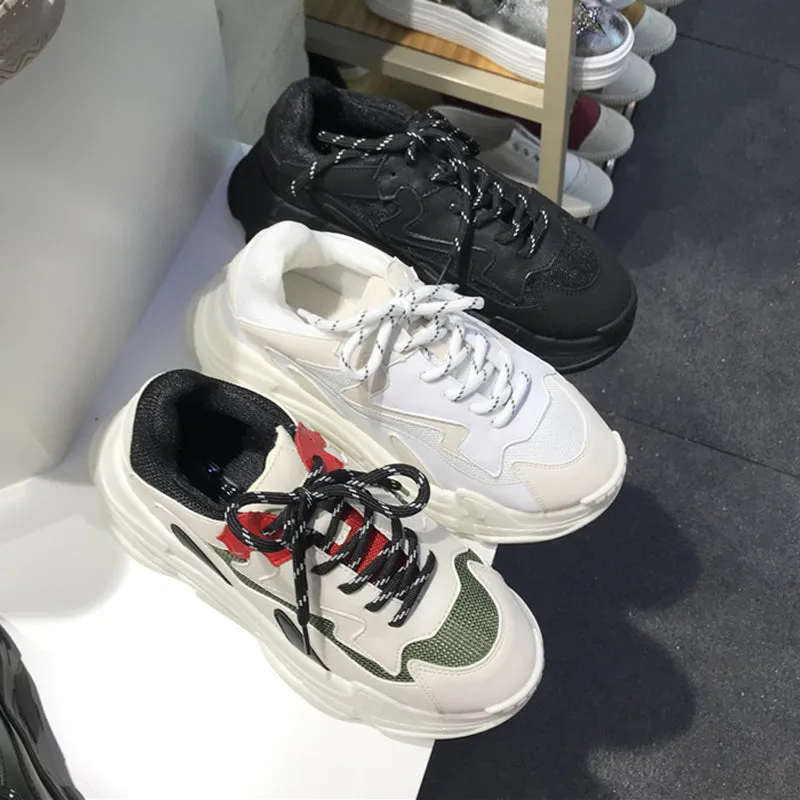 LUXE SEVEN DESIGN CHUNKY TRAINERS WITH SPORTS MESH