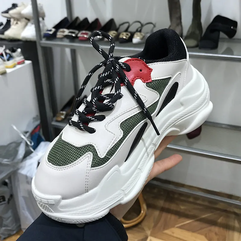 LUXE SEVEN DESIGN CHUNKY TRAINERS WITH SPORTS MESH