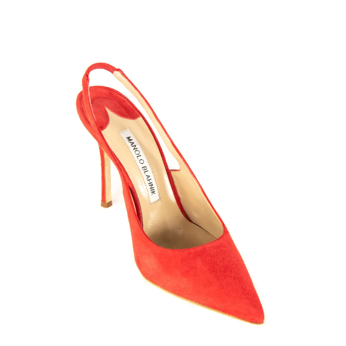 Manolo Blahnik Orange Suede Allura Slingback Pumps Size 6 | EU 36