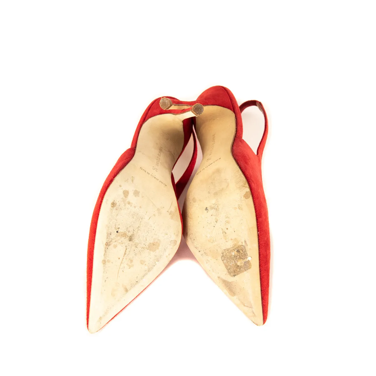 Manolo Blahnik Orange Suede Allura Slingback Pumps Size 6 | EU 36