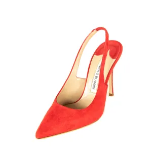 Manolo Blahnik Orange Suede Allura Slingback Pumps Size 6 | EU 36