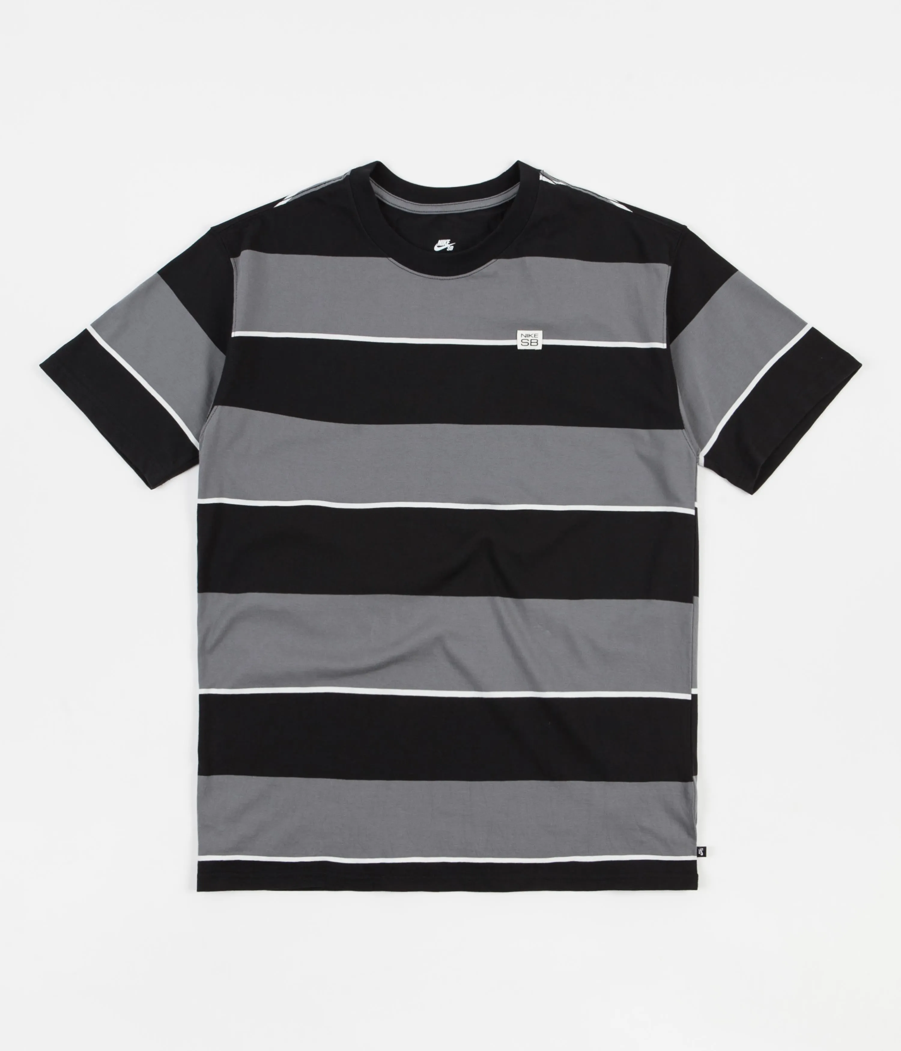 Nike SB YD Stripe T-Shirt - Black / Grey / White