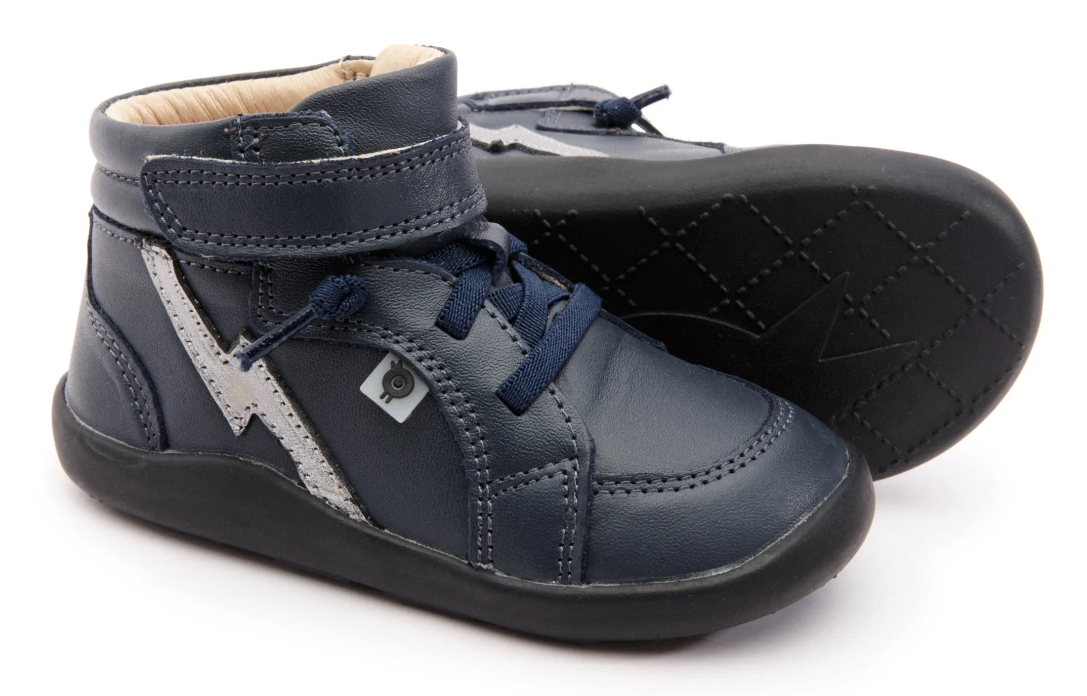 Old Soles Boy's and Girl's 8018 Light The Ground Sneakers - Navy/Rich Silver