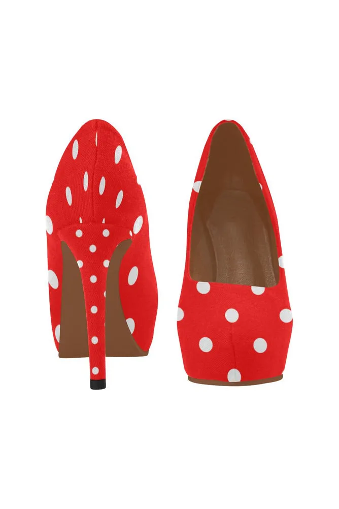 Red Polka Dot Women's High Heels