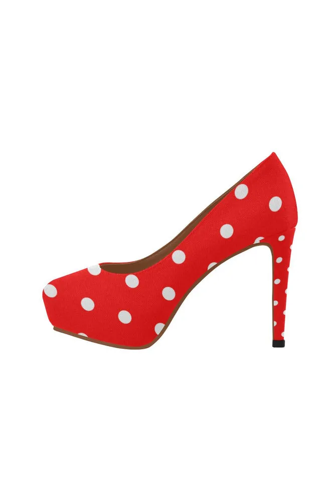 Red Polka Dot Women's High Heels