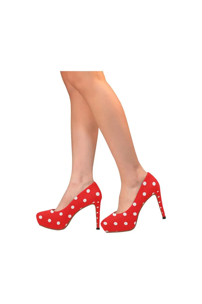 Red Polka Dot Women's High Heels