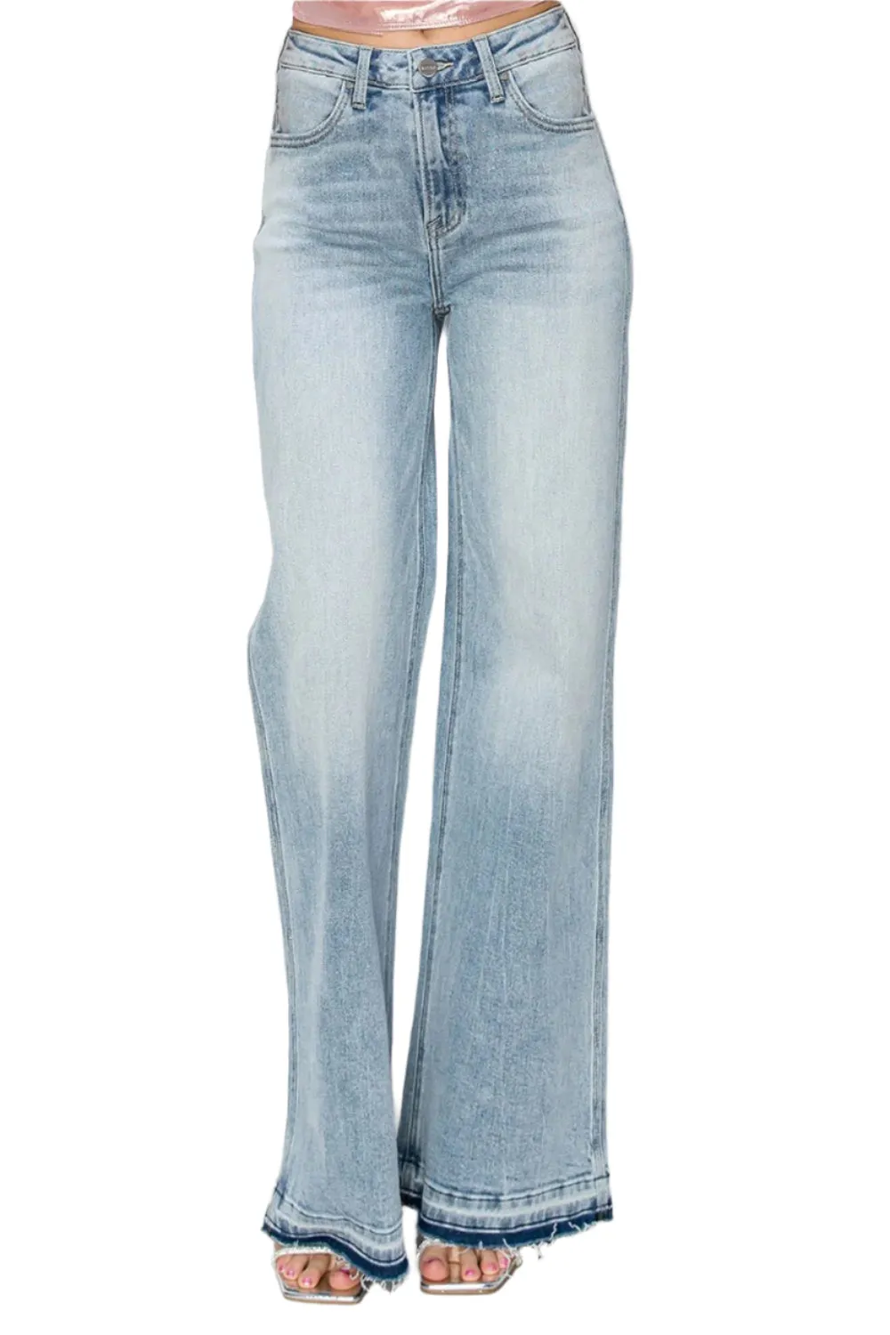 Risen Full Size High Rise Wide Leg Jeans