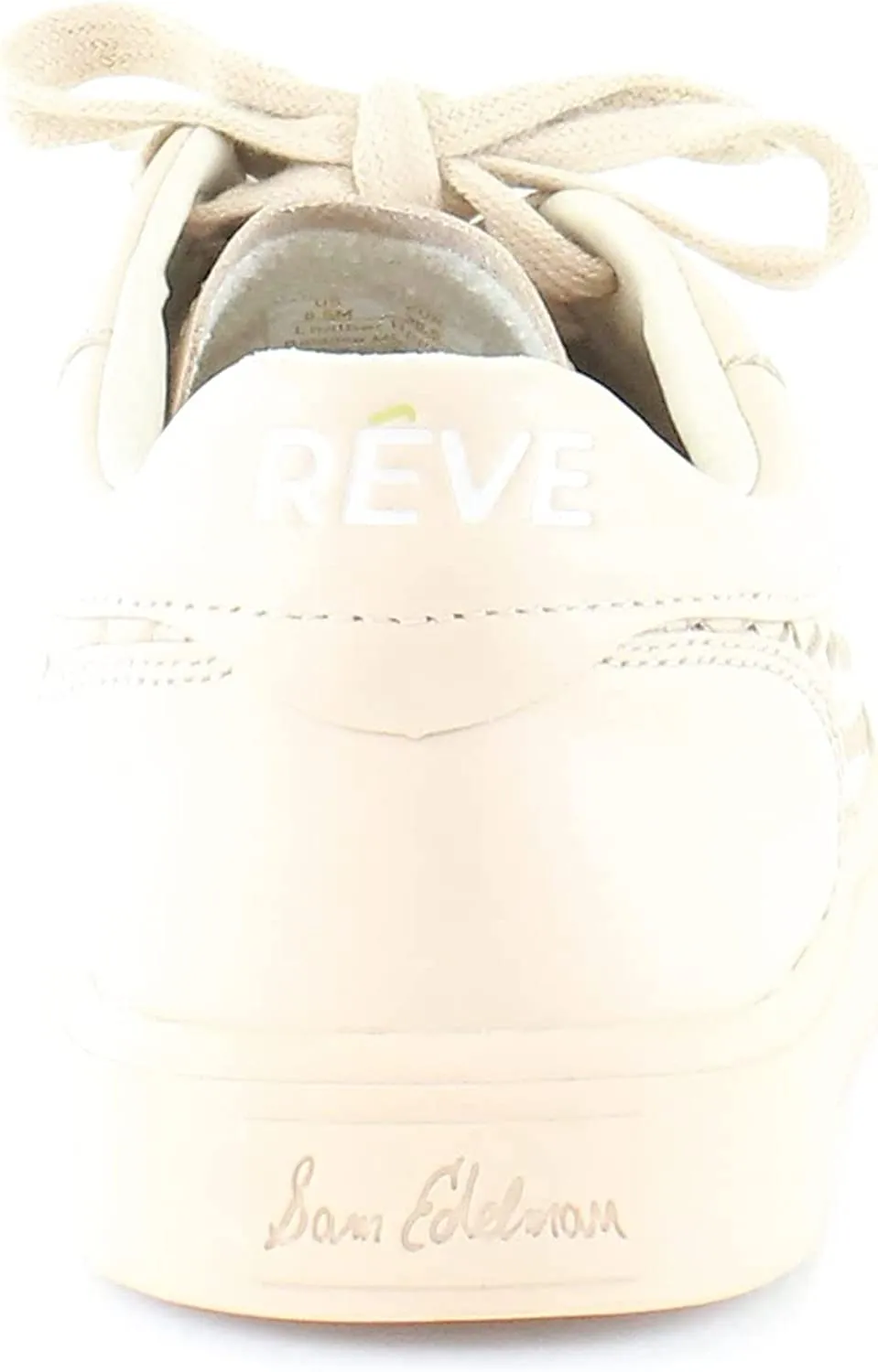 Sam Edelman Emma Warm Ecru Lace Up Rounded Toe Woven Detailed Low Top Sneakers