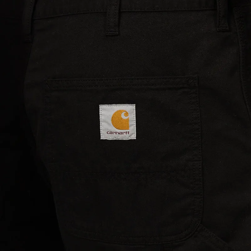 Single Knee Short - Black Garment Dyed