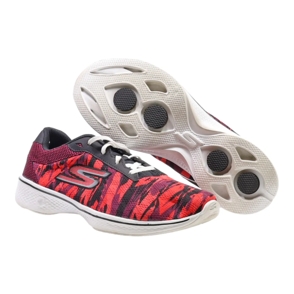 SKECHERS Low Top Trainers Pink Synthetic Womens UK 5