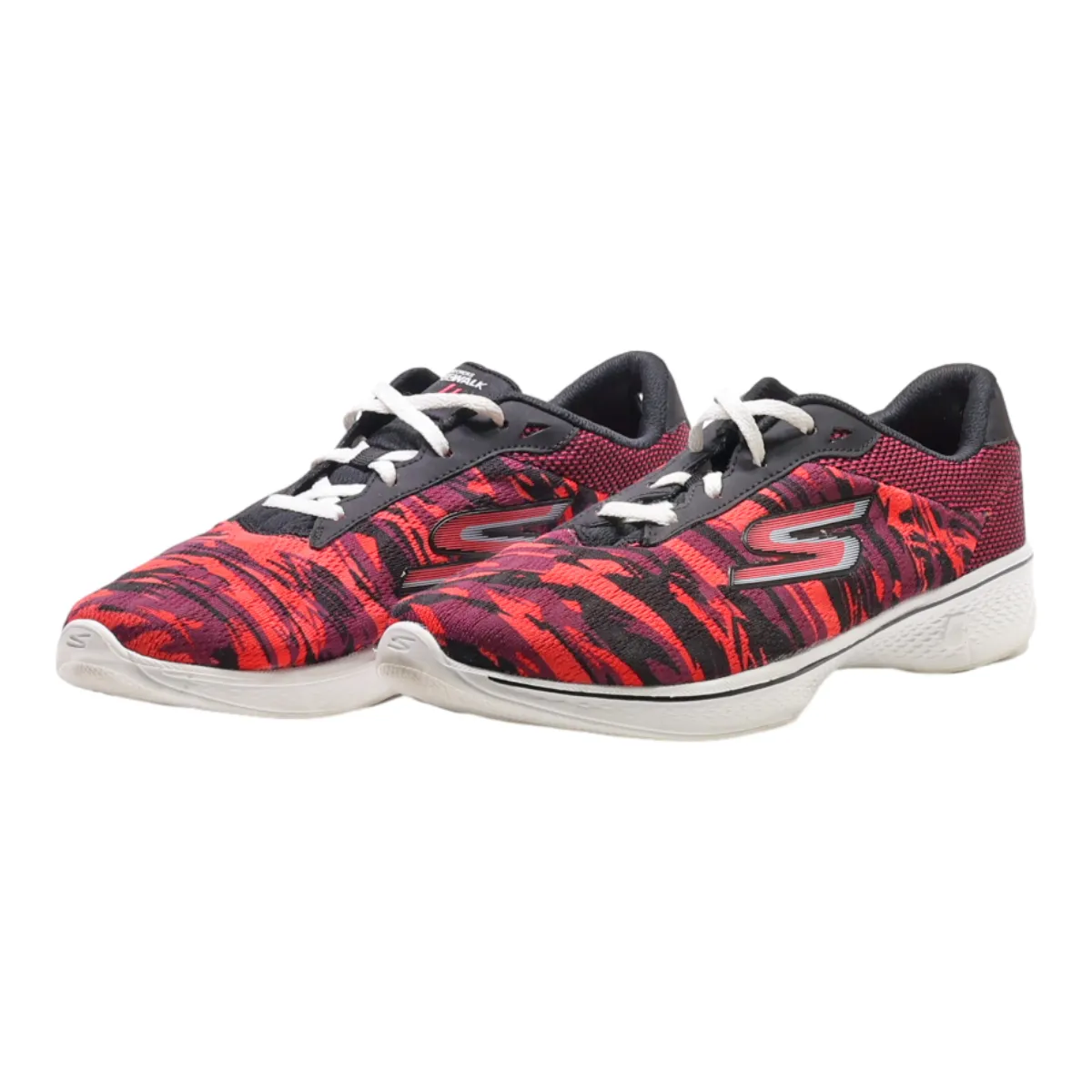SKECHERS Low Top Trainers Pink Synthetic Womens UK 5