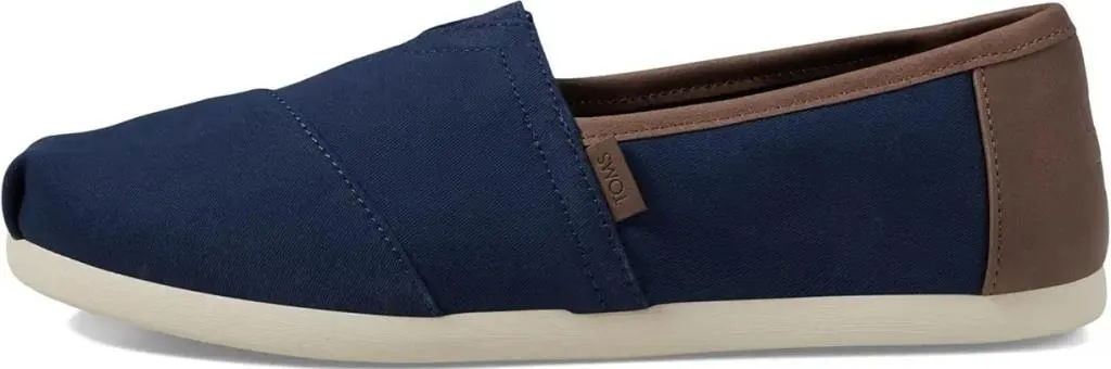 Toms Classic Navy twill Tan Vegan Mens Espadrilles Slipons Shoes