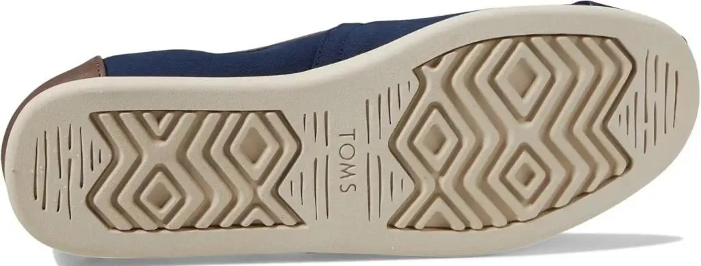 Toms Classic Navy twill Tan Vegan Mens Espadrilles Slipons Shoes