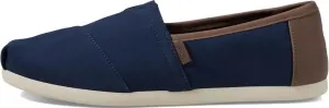 Toms Classic Navy twill Tan Vegan Mens Espadrilles Slipons Shoes